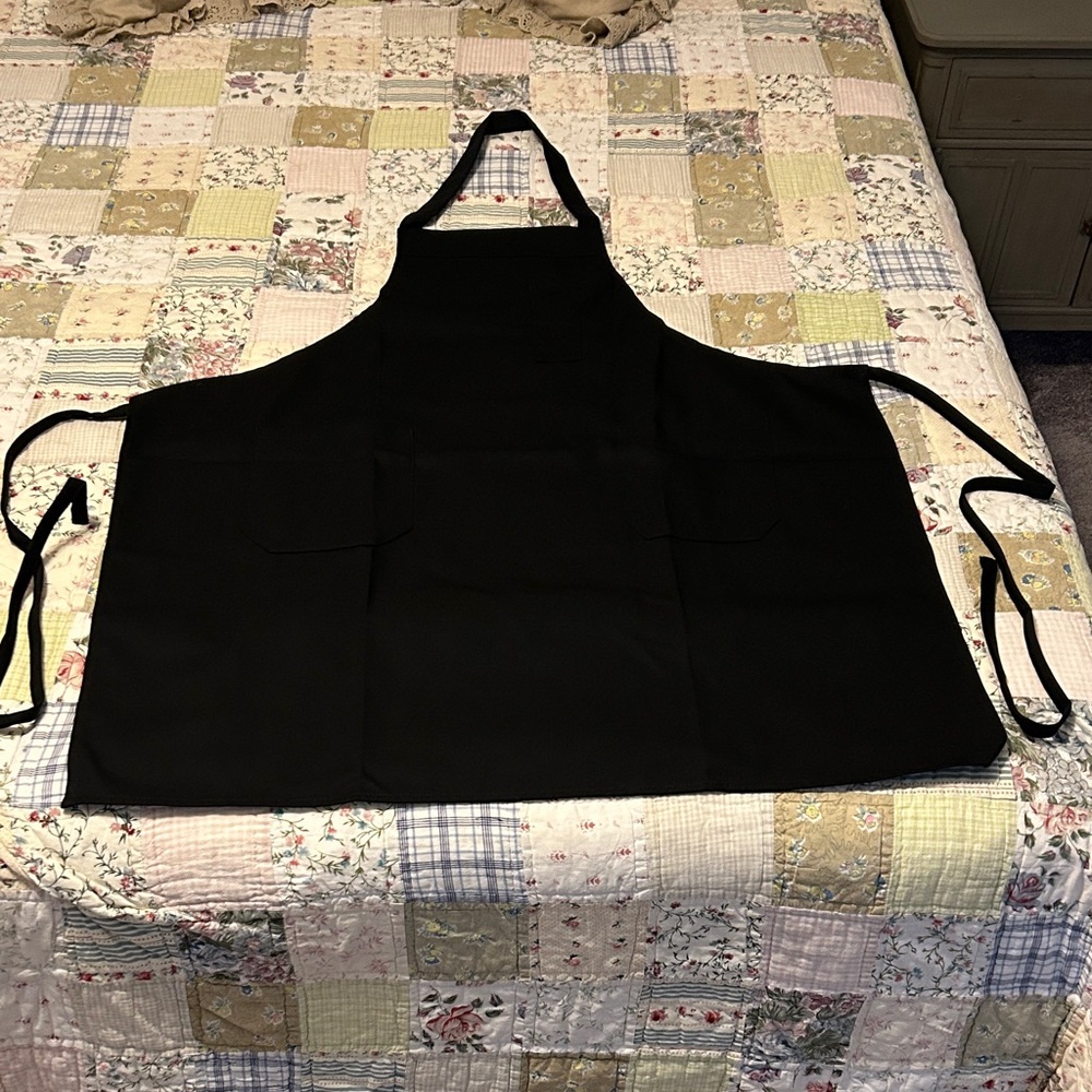 Chefwear Black Kitchen Apron with Pockets